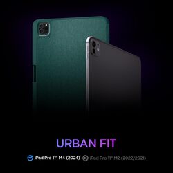 Spigen Urban Fit designed for iPad Pro 11 inch case cover M4 (2024) with Pencil Holder - Midnight Green